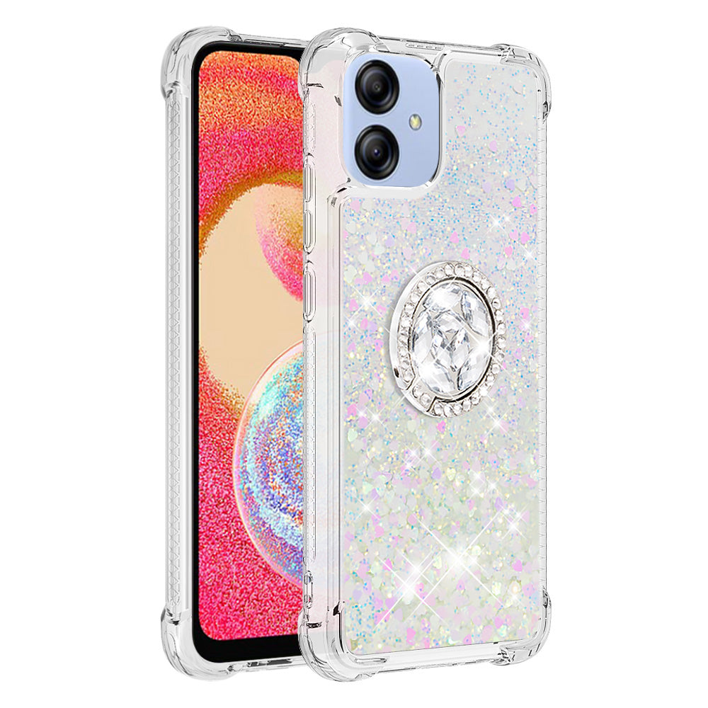 For Samsung Galaxy A04e 4G F04 4G M04 4G YB Quicksand Series-7 Liquid Quicksand TPU Phone Case Ring Kickstand Anti-drop Cover For Samsung Galaxy A04e 4G F04 4G M04 4G YB Quicksand Series-7 Liquid Quicksand TPU Phone Case Ring Kickstand Anti-drop Cover